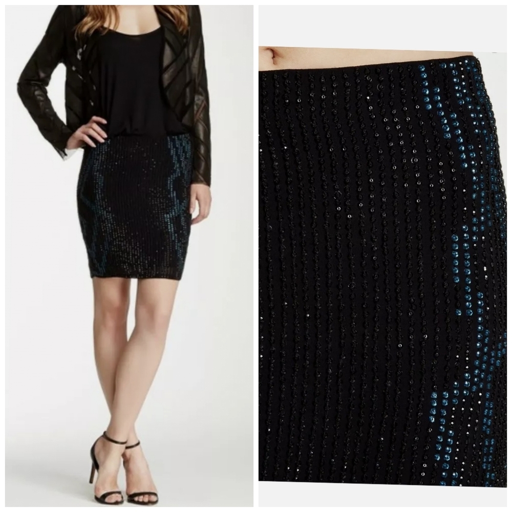 HAUTE HIPPIE - Hand-Made Embelished Silk Skirt